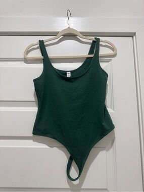 bp Dark Green Scoop Neck Bodysuit